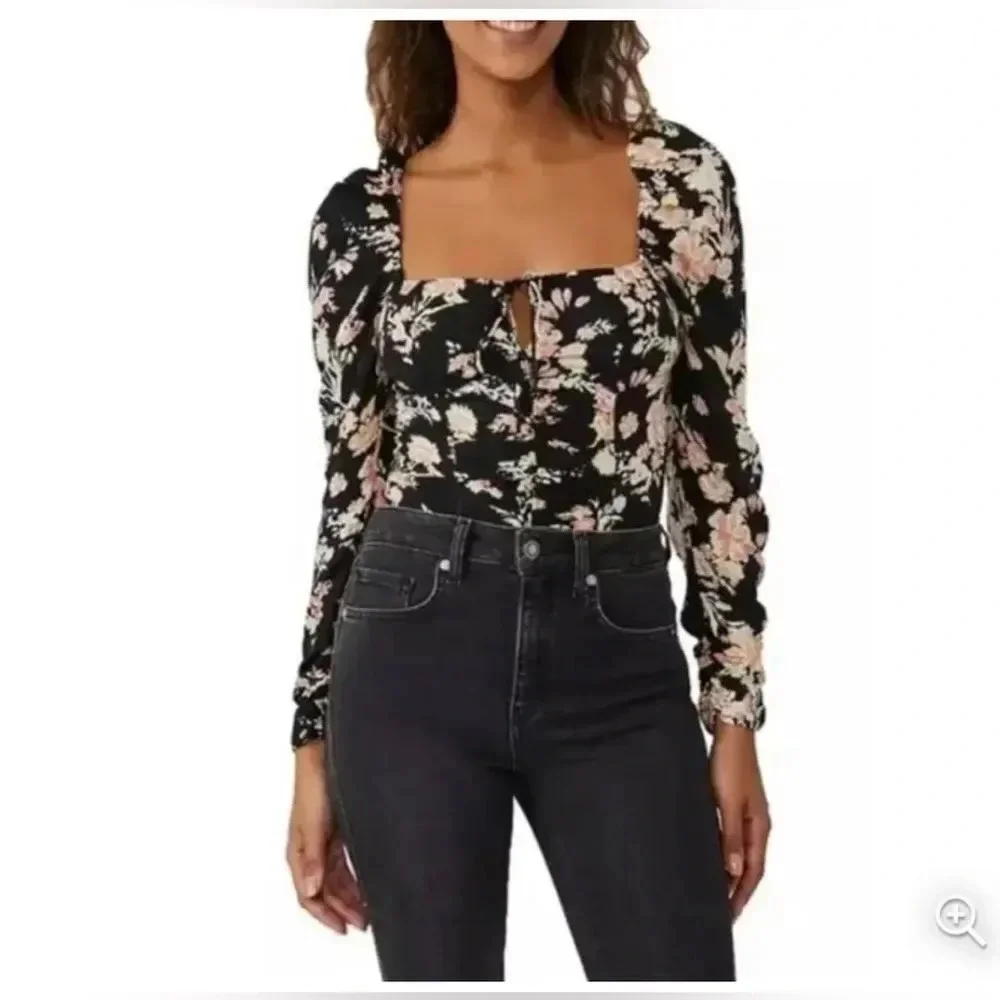 FREE PEOPLE HILARY floral print top